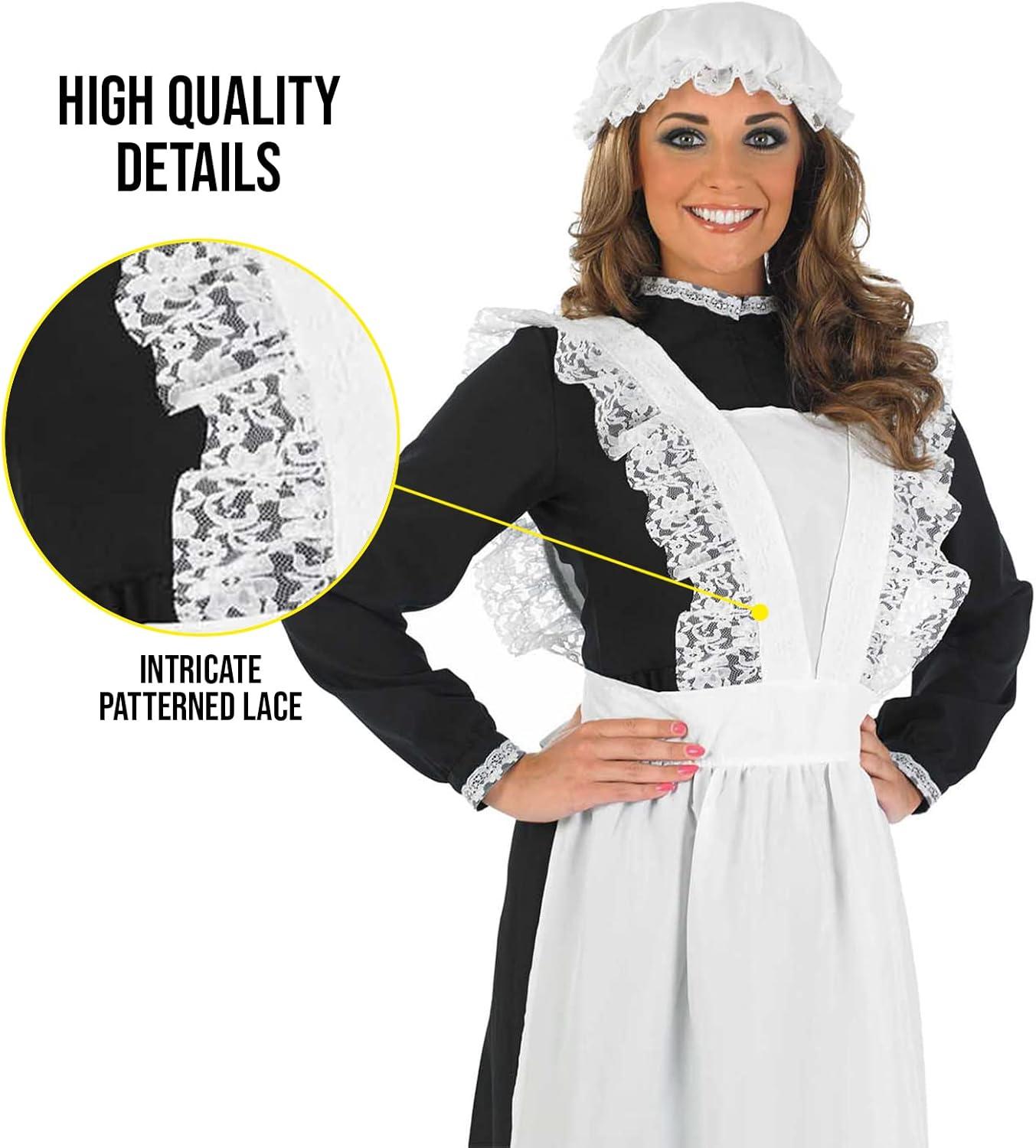 Fun Shack Womens Victorian Maid Costume Ladies Florence Nightingale Fancy Dress Halloween Black XL