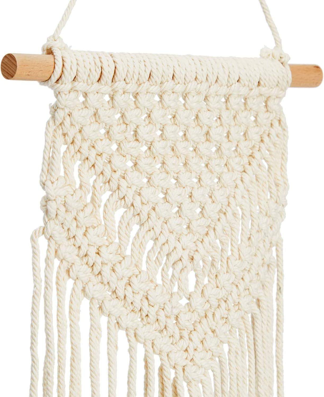 Okuna Outpost 2 Pack Boho Themed Woven Macrame Wall Art, Handing Décor for Home or Nursery, 15 x 10 in