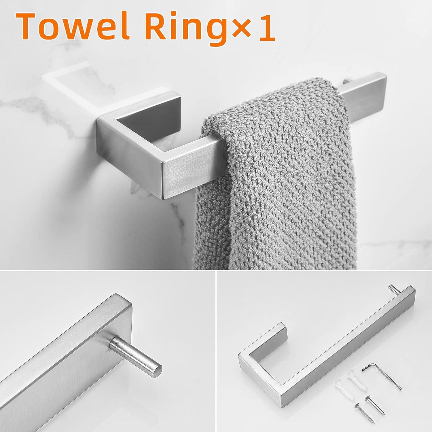 Brushed Nickel 4-Piece Stainless Steel Bathroom Hardware Set