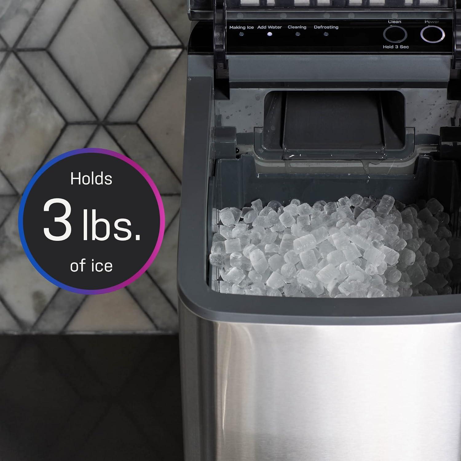 GE Profile Opal 1.0 Nugget Ice Maker| Countertop Pebble Ice Maker | Portable Ice Machine Makes up to 34 lbs of Ice Per Day | Stainless Steel
