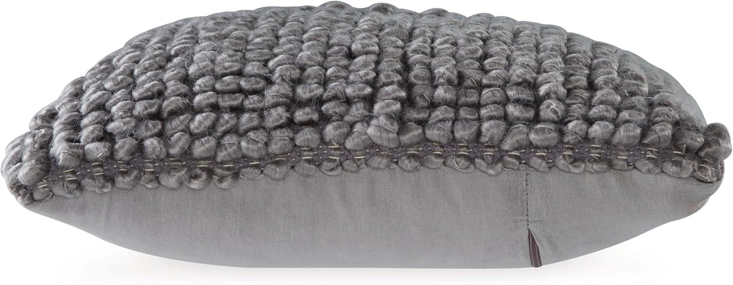 Signature Design by Ashley Aavie Casual 19x19 Inches Looped Throw Pillow with Zipper Closure, Gray