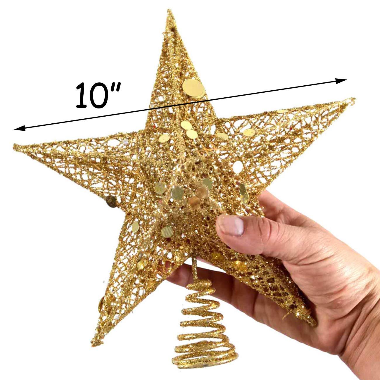 Christmas Star Tree Topper Christmas Decorative Holiday Treetop Shatterproof Star Ornament for Holiday Christmas Tree Decoration