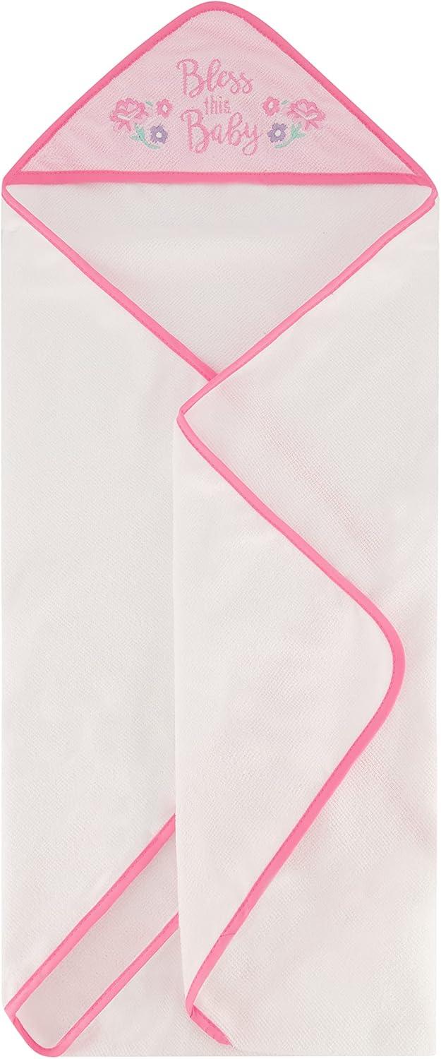 3 Pack Cudlie Baby Buttons & Stitches Hooded Bath Towels - Bless This Baby Print