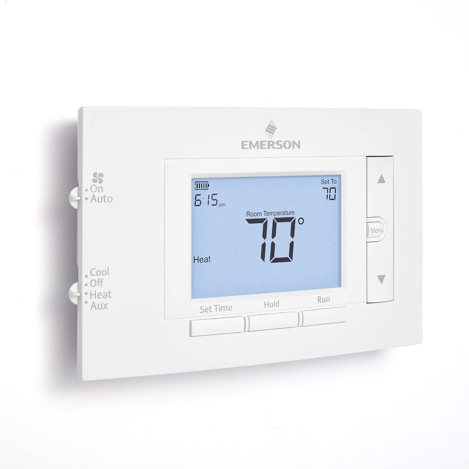 Emerson White Programmable Digital Heat Pump Thermostat