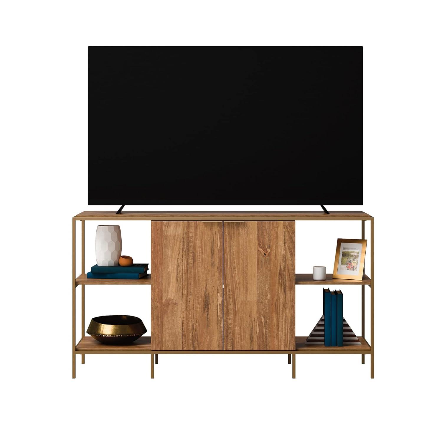 International Lux Modern TV Stand: Adjustable Shelf, Cable Management, Metal Frame - Sauder
