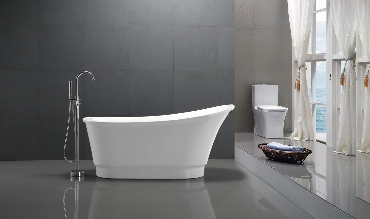 Prima Series 67'' x Freestanding Soaking Acrylic Bathtub