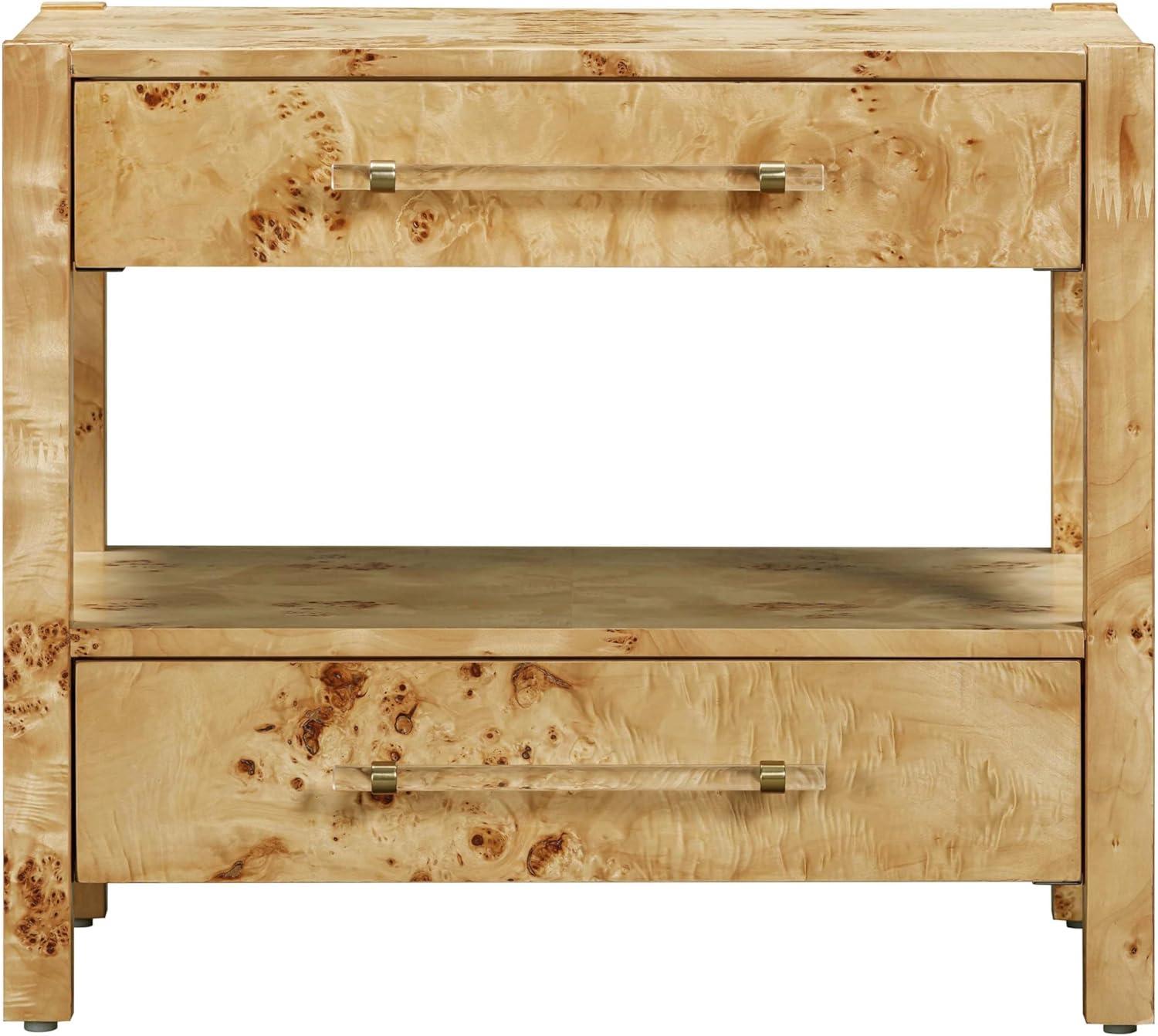 TOV Furniture Brandyss Natural Burl Nightstand