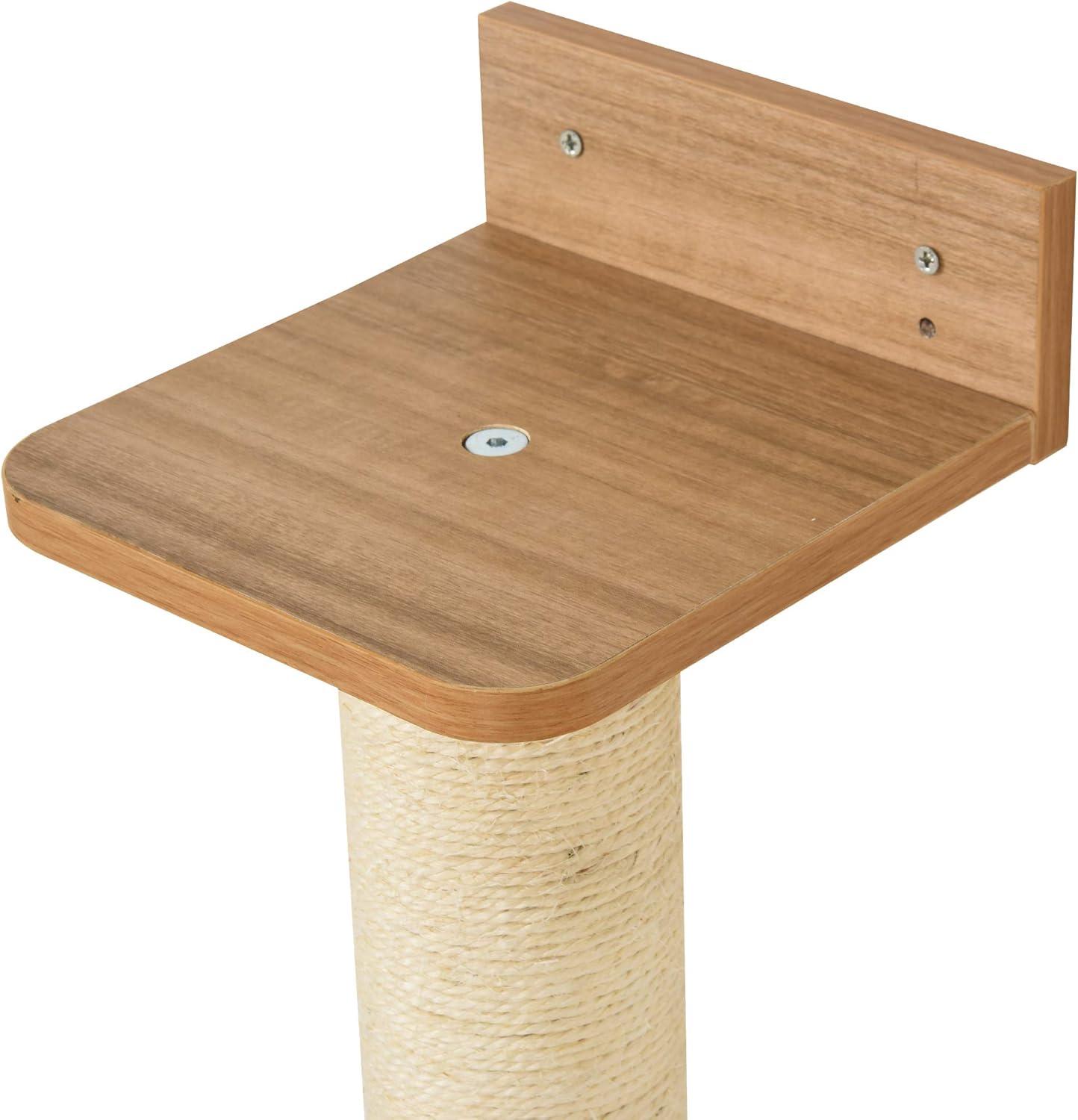 PawHut Wall-Mounted Multi-Level Cat Tree Activity Tower w/ Sisal Scratch Posts