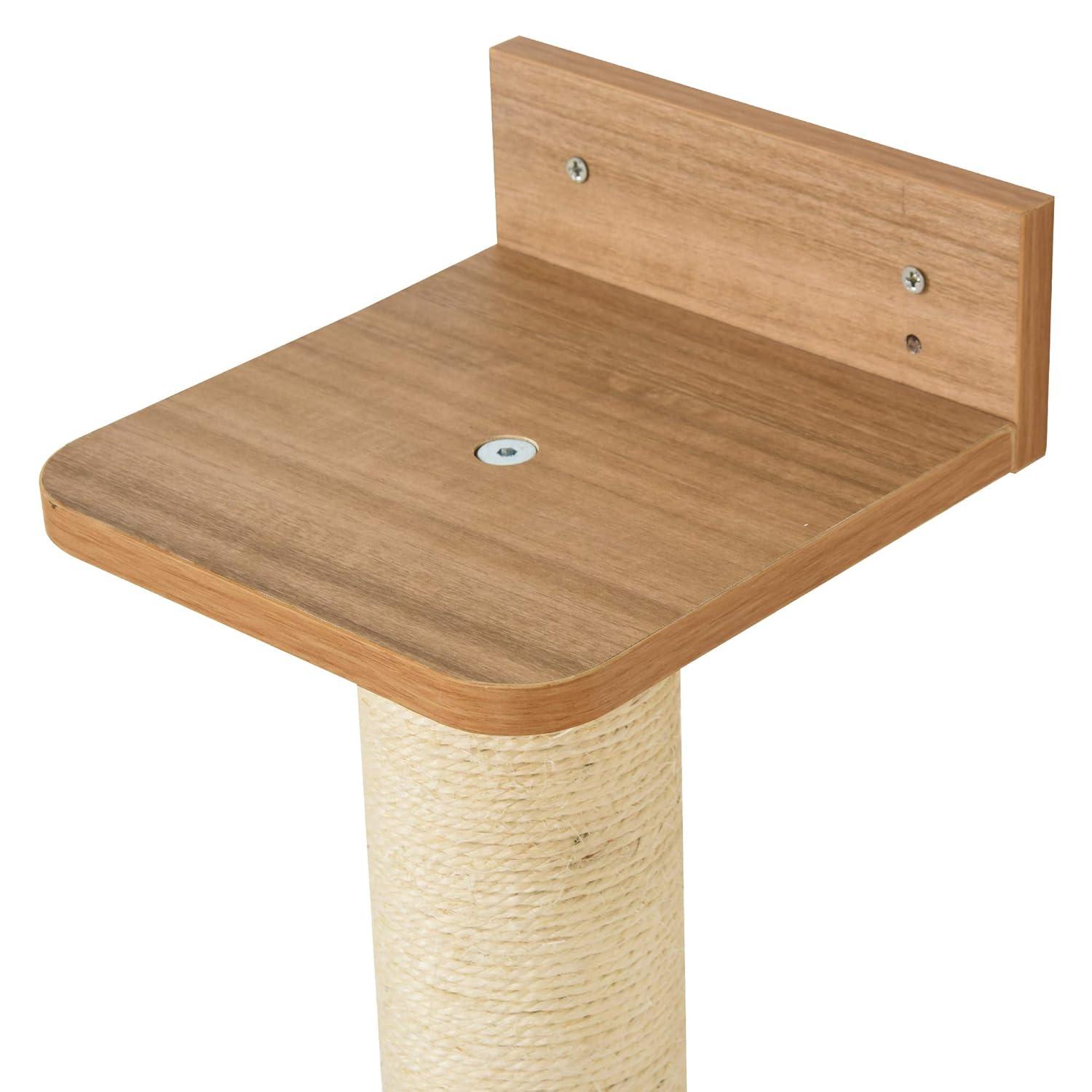 PawHut Wall-Mounted Multi-Level Cat Tree Activity Tower w/ Sisal Scratch Posts