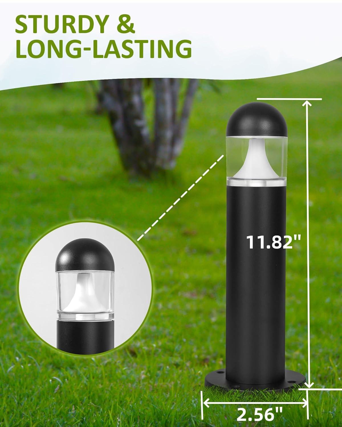 6 Pack Low Voltage Landscape Pathway Lights, 12V LED Bollard Light IP67 Waterproof, Outdoor Driveway Walkway Wired Lights (Included Connector) - Yard Garden Lawn, 2700K Warm White