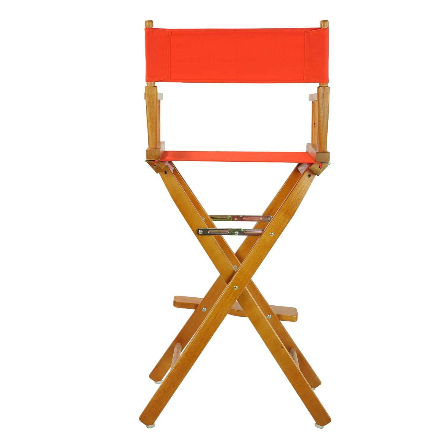 230-05-021-19 30 in. Directors Chair Honey Oak Frame with Orange Canvas