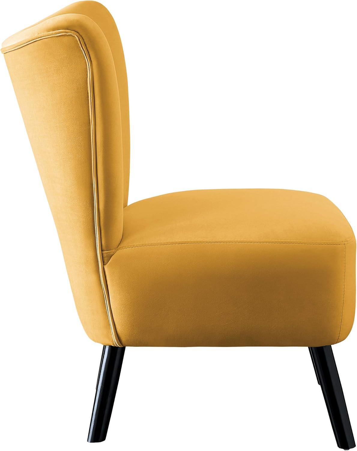 Homelegance Imani Mid Century Modern Velvet Accent Upholstered Chair, Yellow