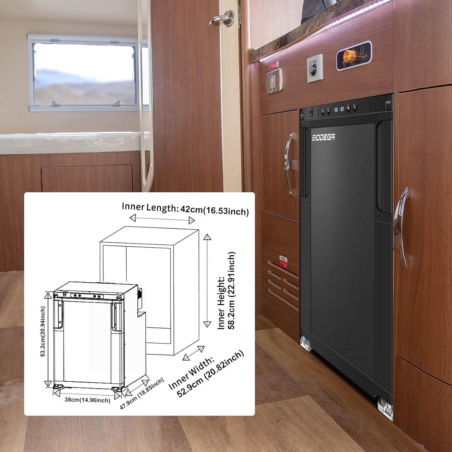 1.6 cu.ft. 45L RV Fridge and Freezer, Car Refrigerator with Lock, (-4℉-46℉) Outdoor Refrigerator in Black