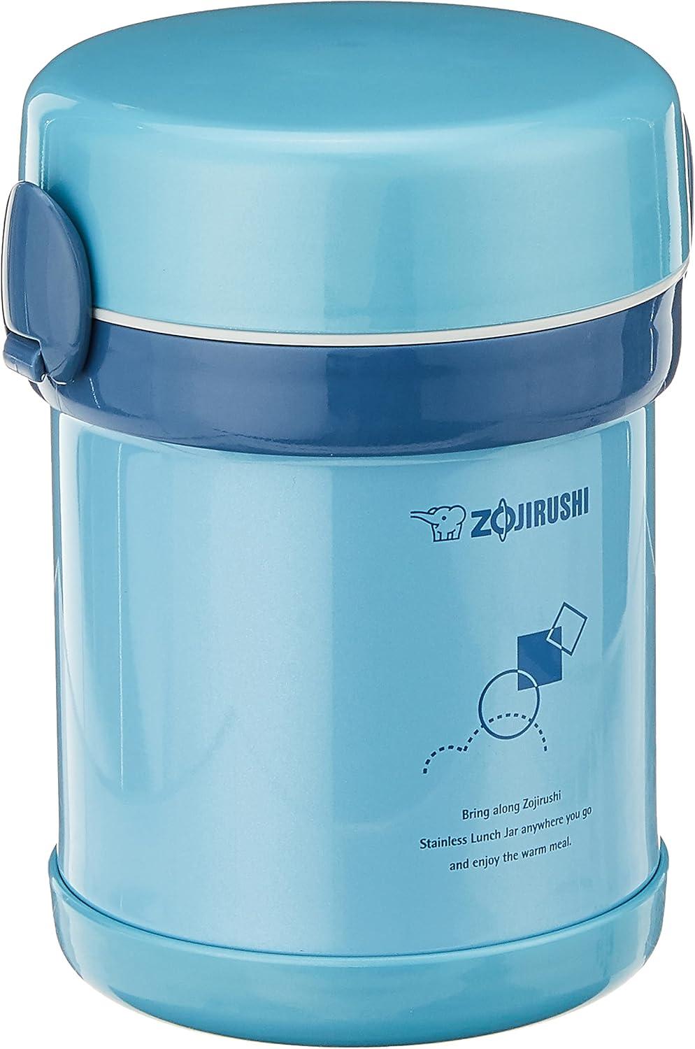 Zojirushi Ms. Bento 21oz Stainless Lunch Jar - Aqua Blue: Microwave Safe Food Storage Containers & Utensil Set