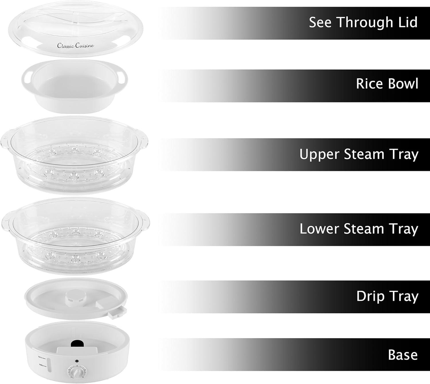 Vegetable Steamer Rice Cooker (White) by Classic Cuisine