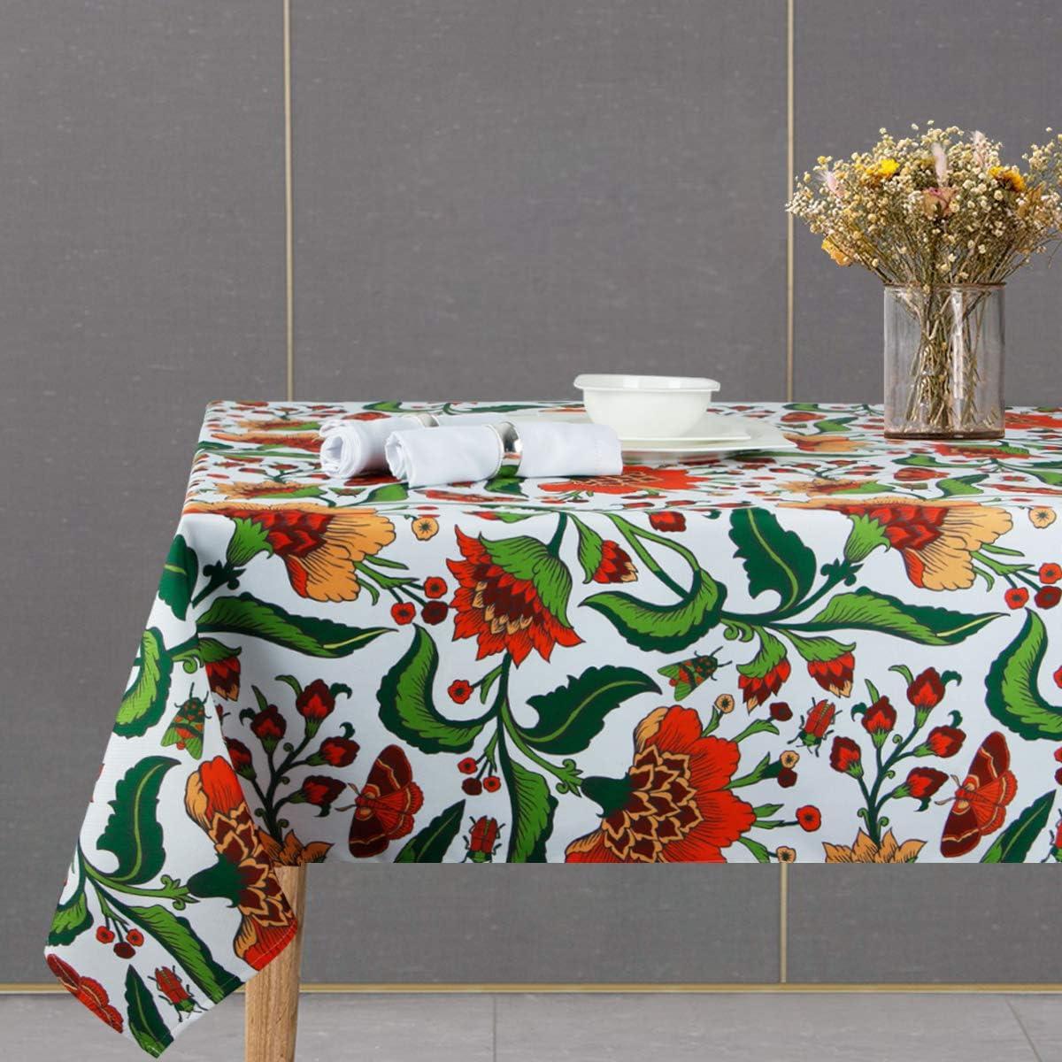 Vintage Floral Waterproof Polyester Round Tablecloth