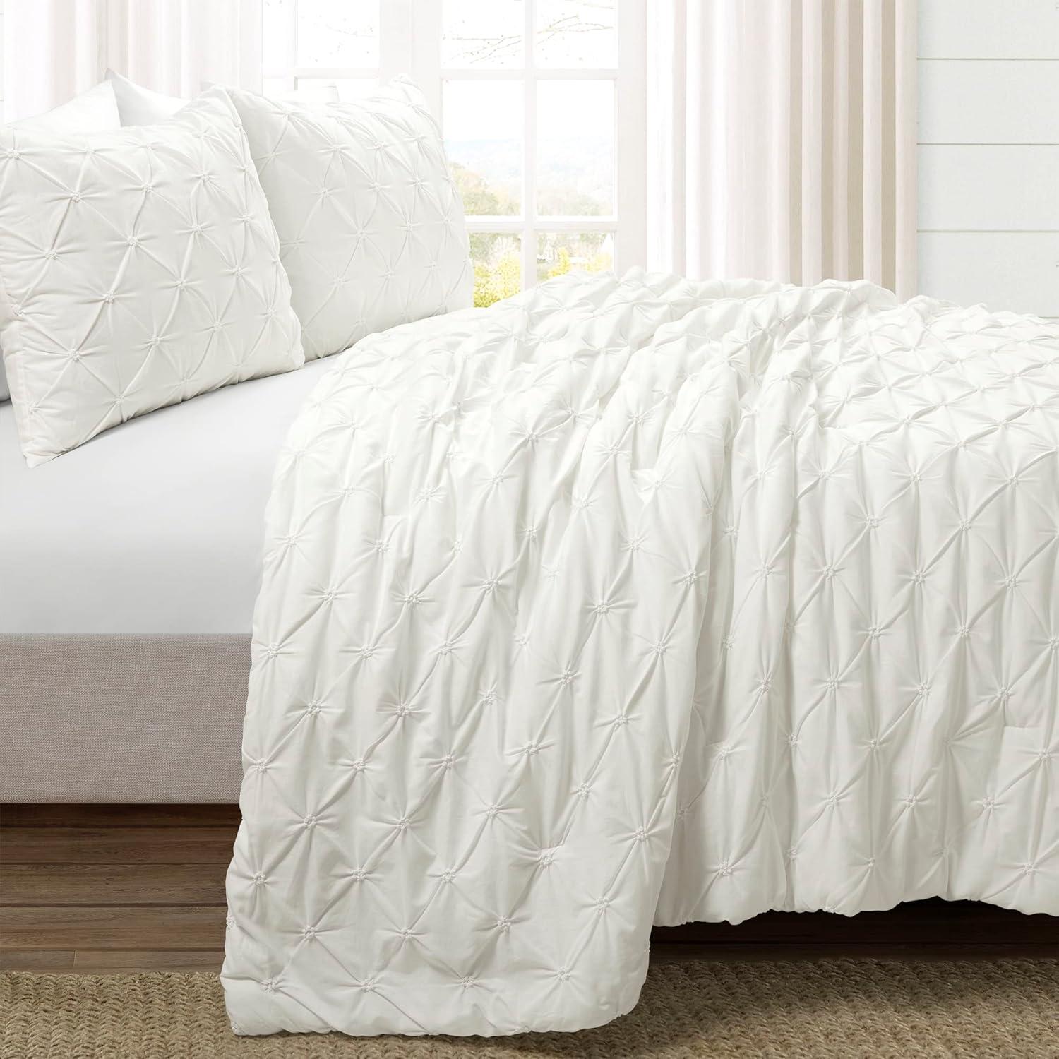 White Cotton 3 Piece Comforter Set