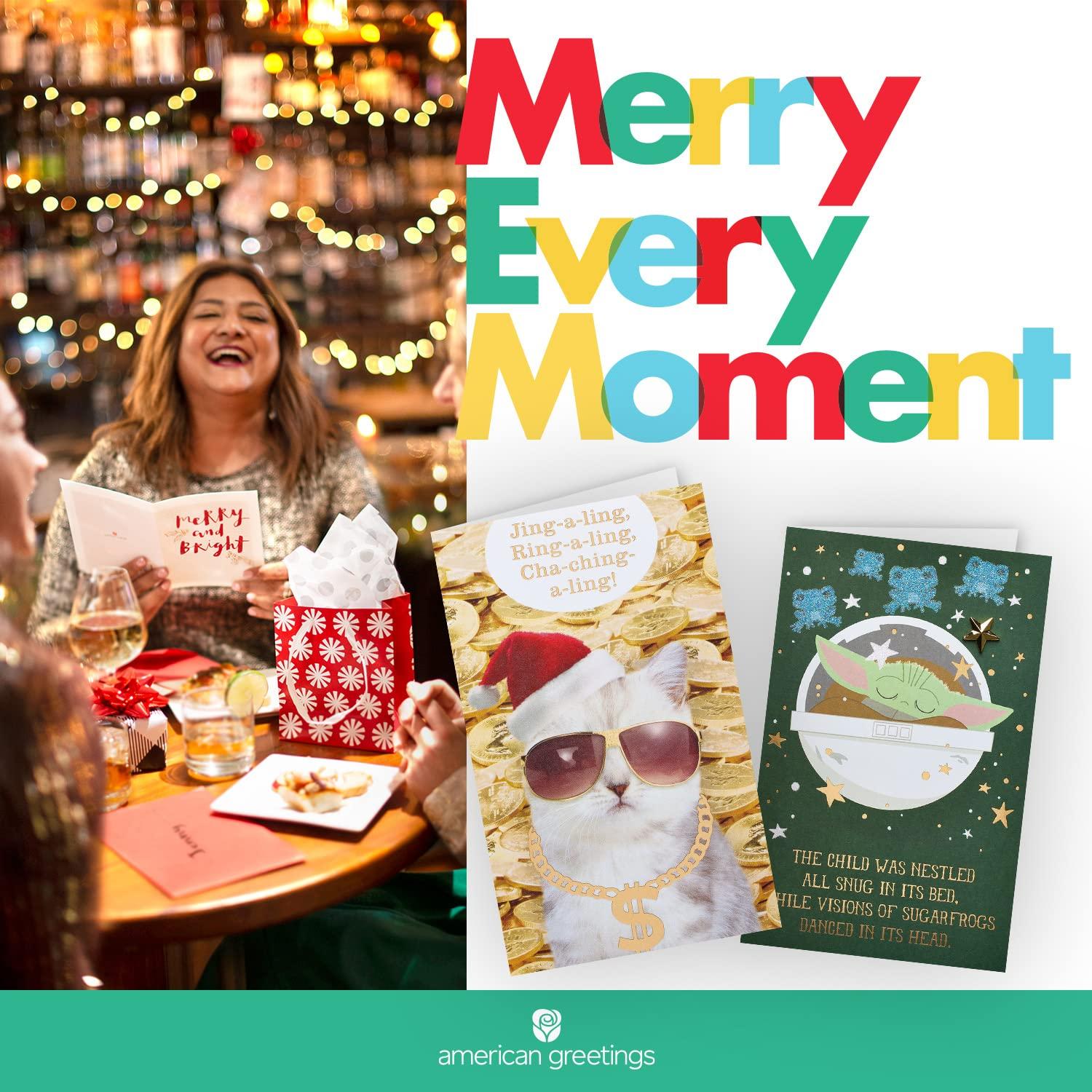 American Greetings White Gift Boxes with Lids for Christmas and All Holidays (5 Boxes, 3 Medium, 2 Large)