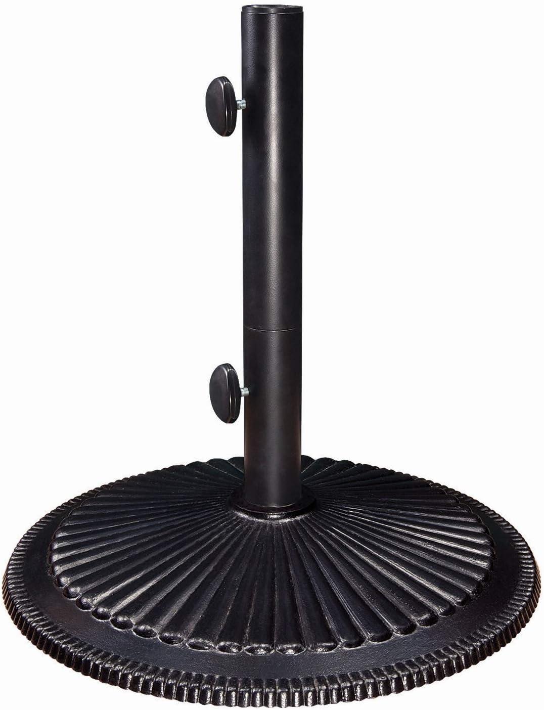 Coral Black Cast Iron 50-Pound Patio Umbrella Base