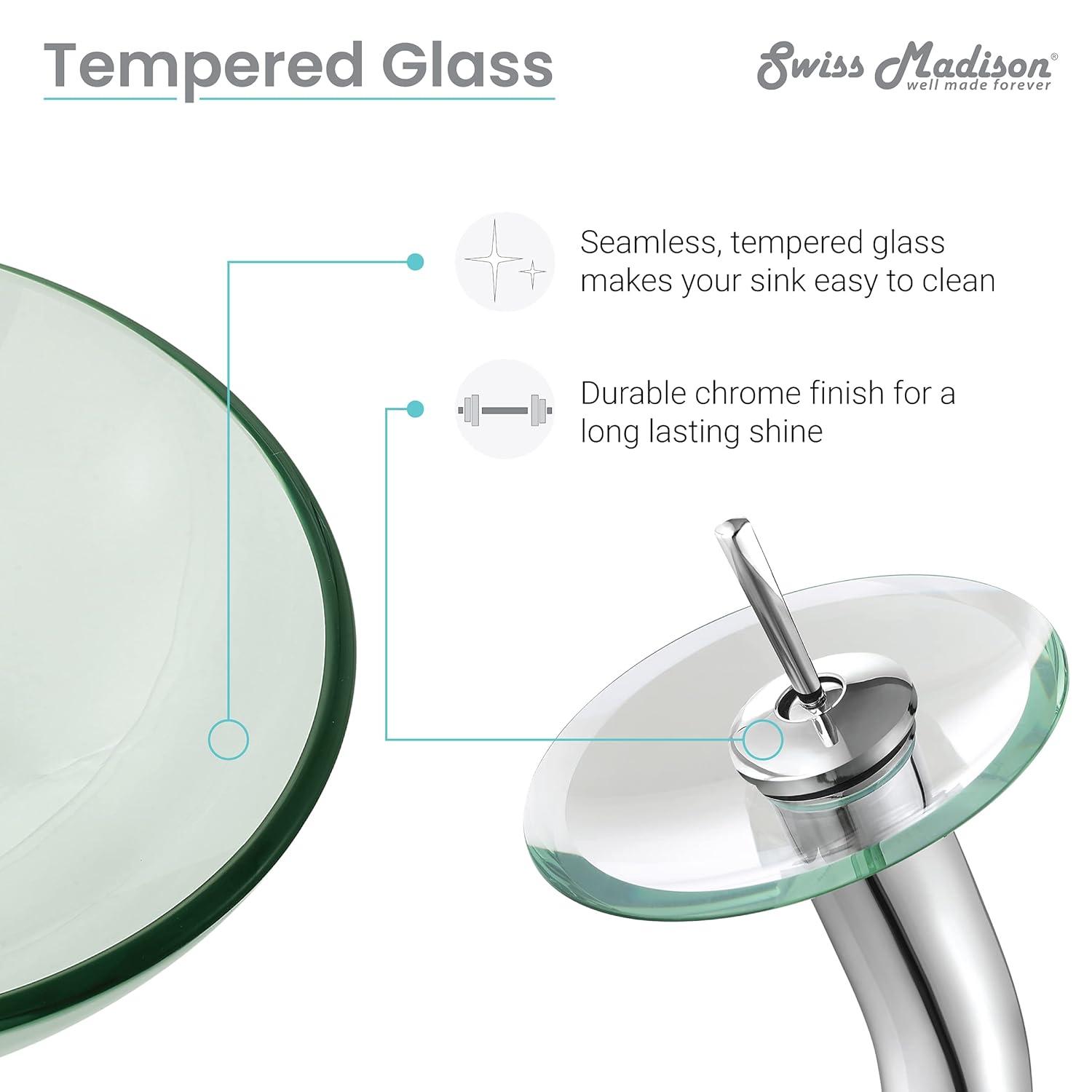 Cascade 16.5 Glass Vessel Sink with Faucet