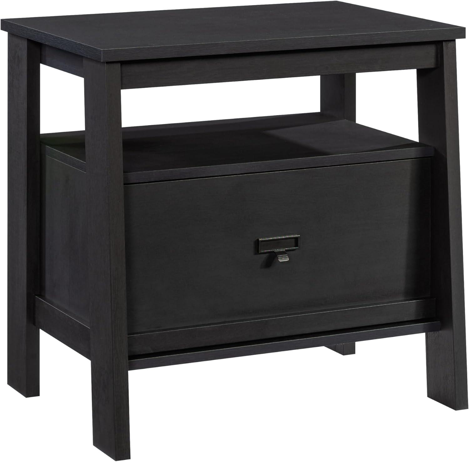 Sauder Trestle 1-Drawer Nightstand, Raven Oak Finish