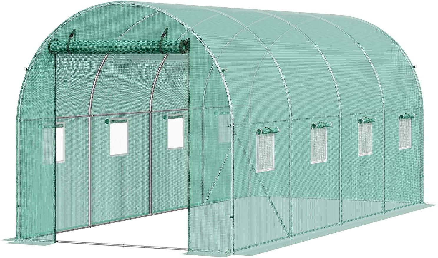 VEVOR Walk-in Tunnel Greenhouse Galvanized Frame PE Cover