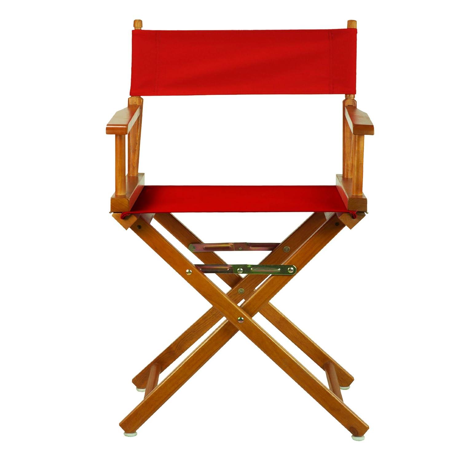 "18" Director's Chair Honey Oak Frame-Red Canvas"