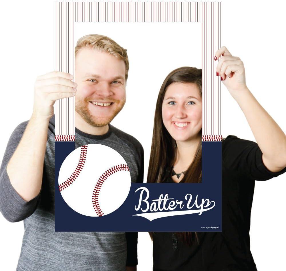 Big Dot of Happiness Batter Up - Baseball - Birthday Party or Baby Shower Selfie Photo Booth Picture Frame & Props - Printed on Sturdy Material