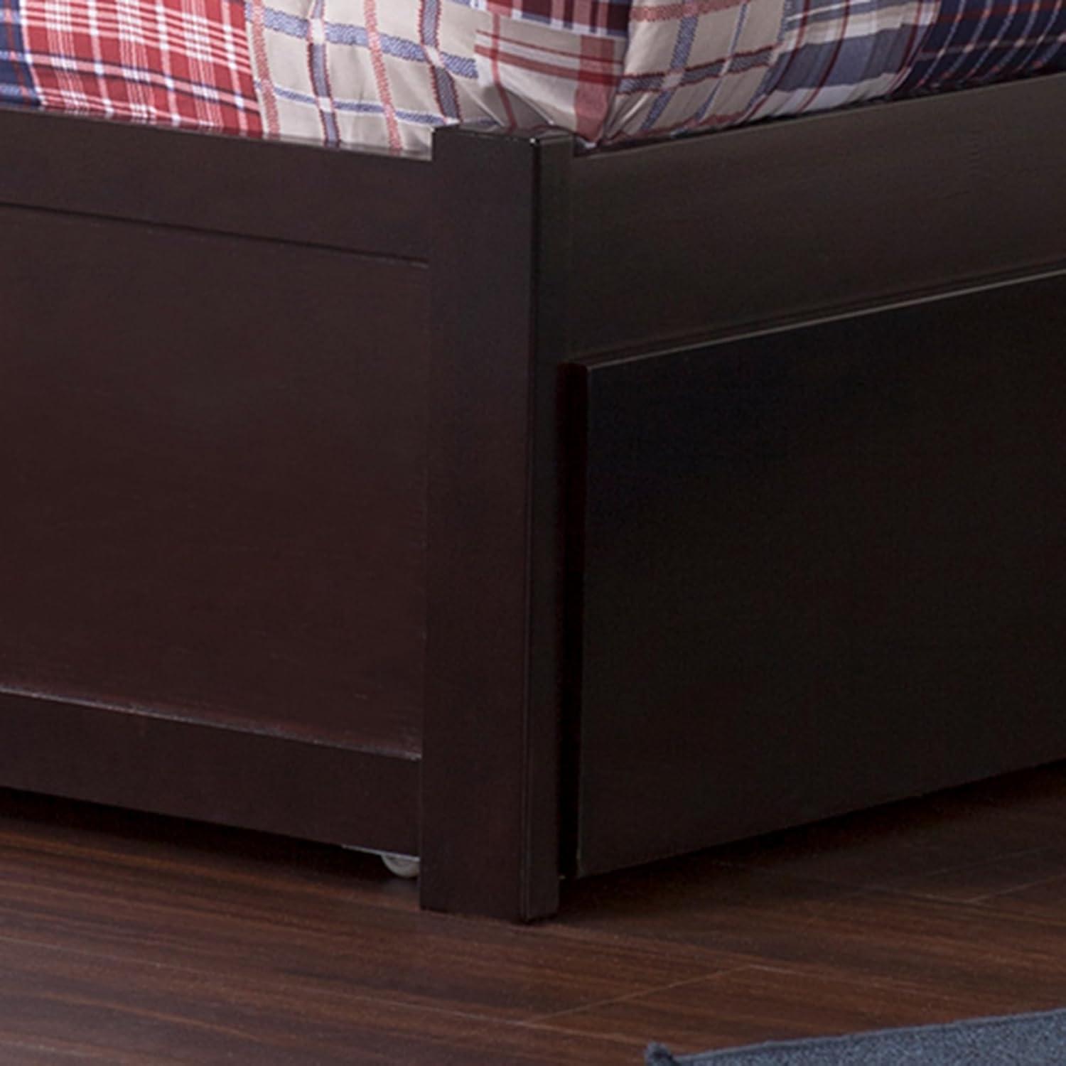 Richmond Twin Extra Long Bed with Footboard and Twin Extra Long Trundle in Espresso