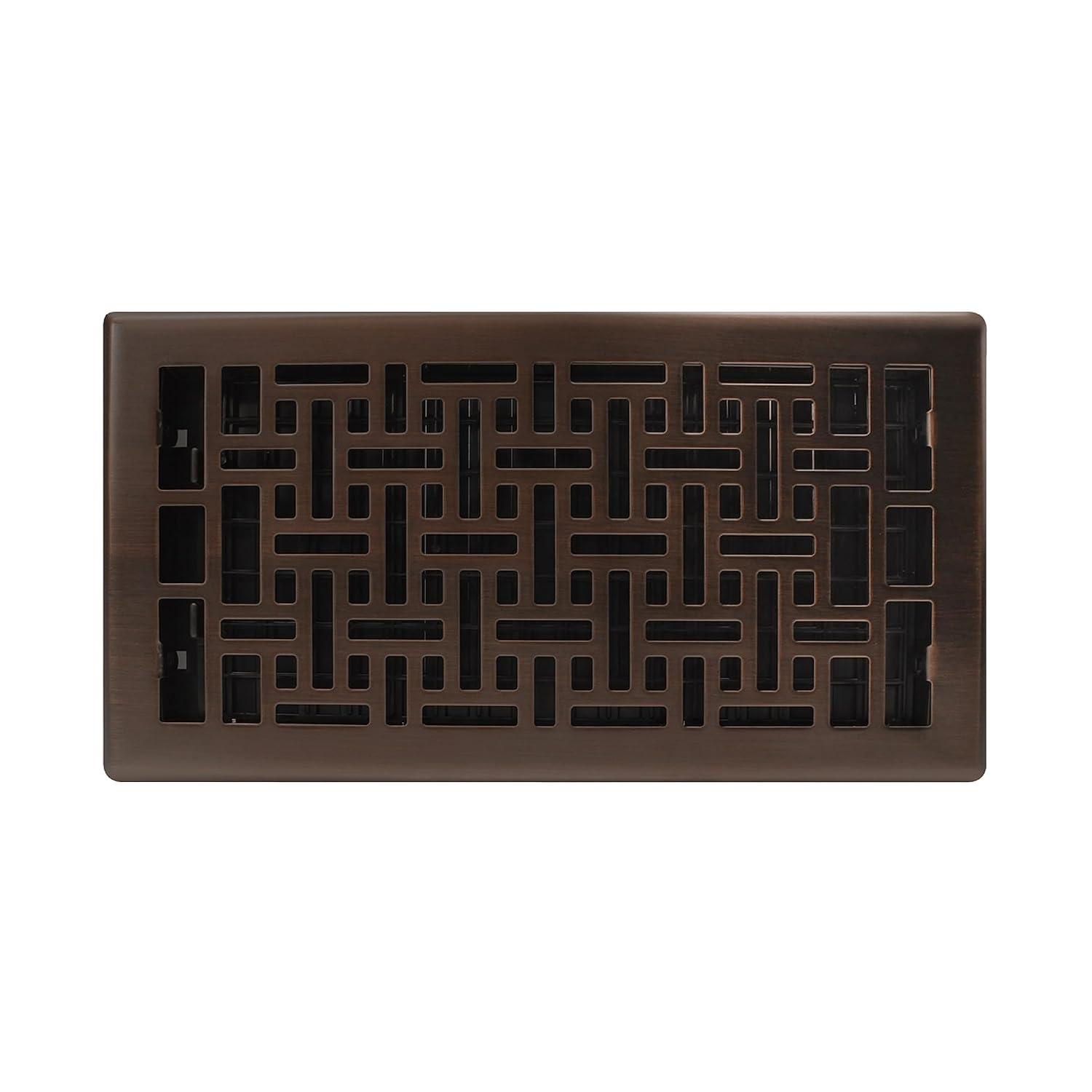 Decor Grates AJH612-RB Oriental Floor Register 6-Inch by 12-Inch Rubbed Bronze
