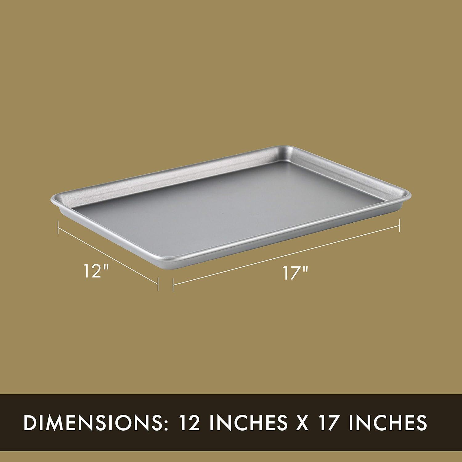 Silver Nonstick Aluminum and Carbon Steel Baking Sheet Set, 18x13 inch