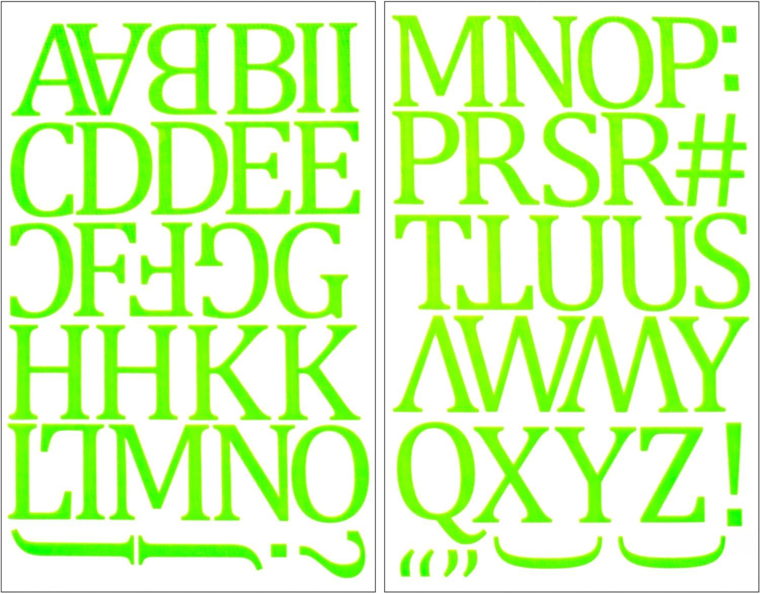 SEI 1.5 inch Camdon Iron-on Heat Transfer Poly Letters, Lime Green