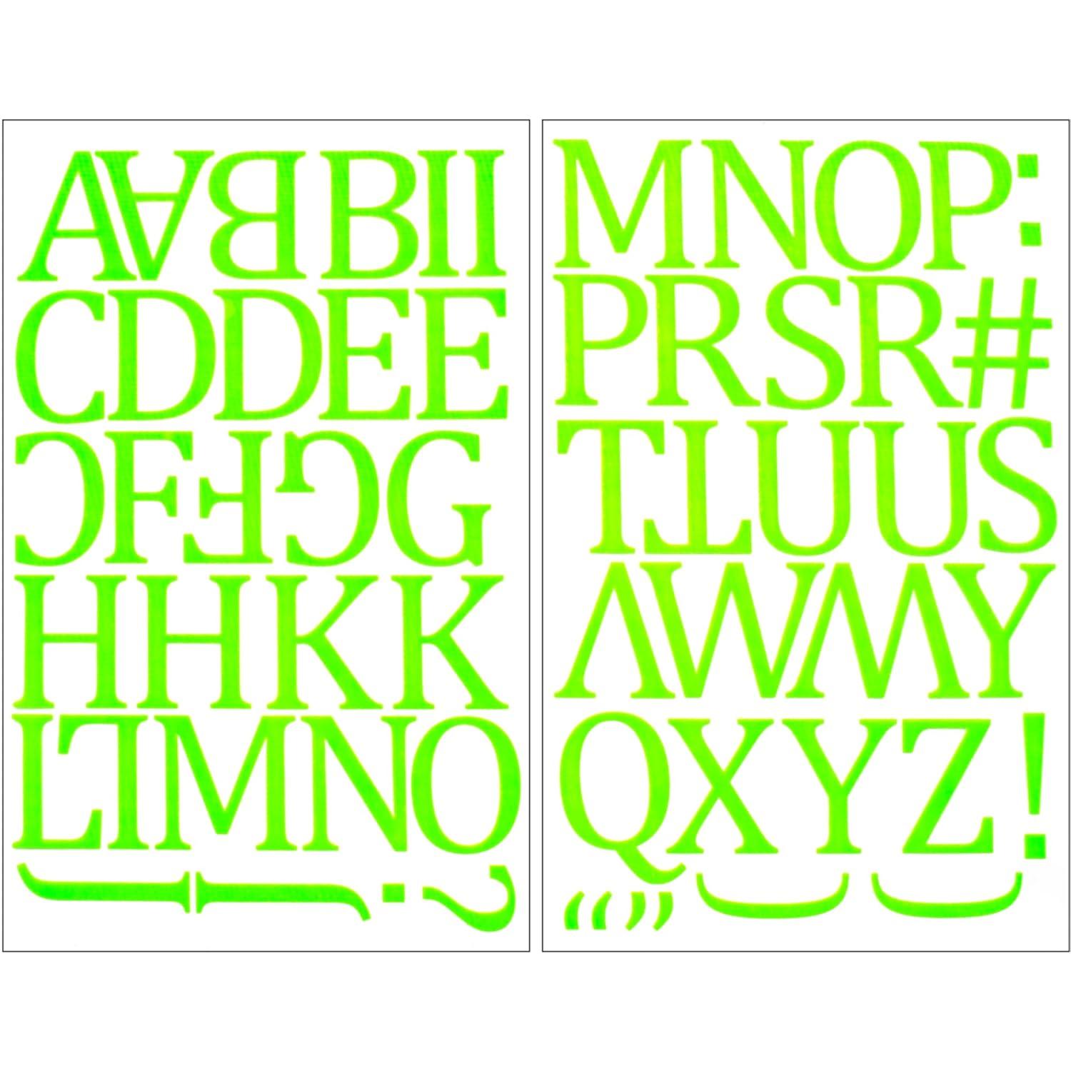 SEI 1.5 inch Camdon Iron-on Heat Transfer Poly Letters, Lime Green