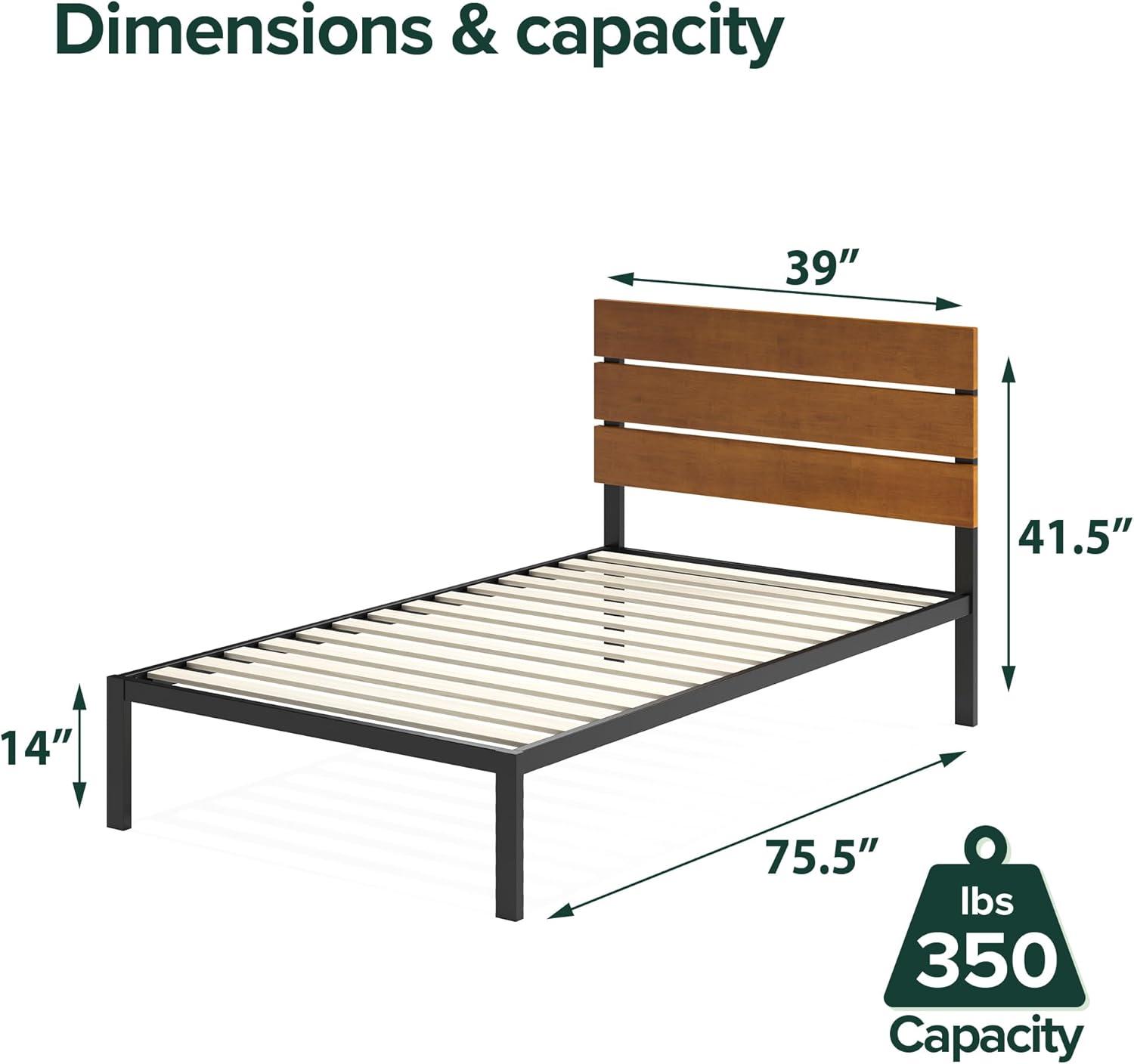 Paul Metal Platform Bed Frame Natural -ZINUS