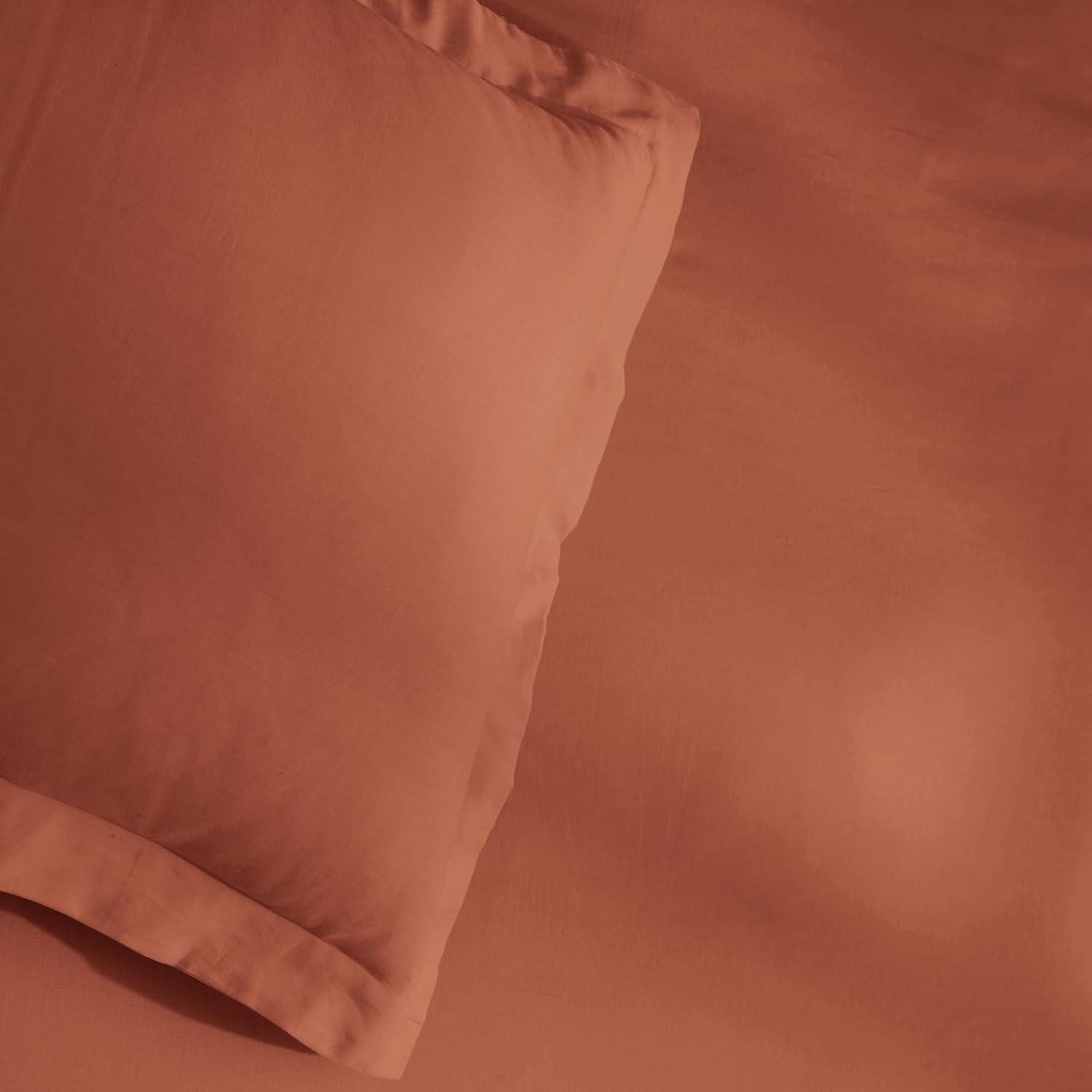 Superior Egyptian Cotton 300 Thread Count Duvet Cover Set, Twin, Pumpkin