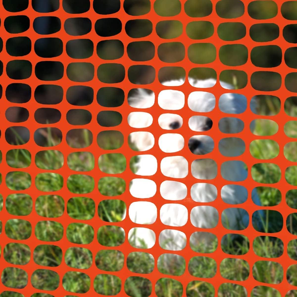 Ashman Plastic Mesh Fence, Construction Barrier Netting, Orange, 4'x200' Feet, 1 Roll, Garden Fencing, Fences Wrap, Above Ground, for Snow, Poultry, Chicken, Deer, Patio, Garden Netting, Orange 200FT