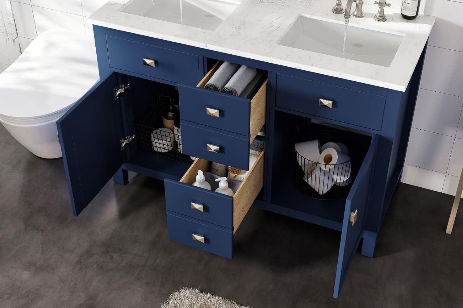 Lark Manor™ Odilion 60'' Double Bathroom Vanity with Engineered Top