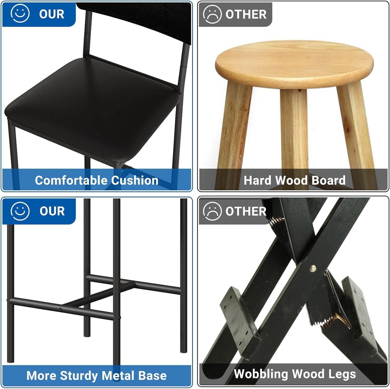 Gold and Gray 3-Piece Dining Set with Storage Shelves