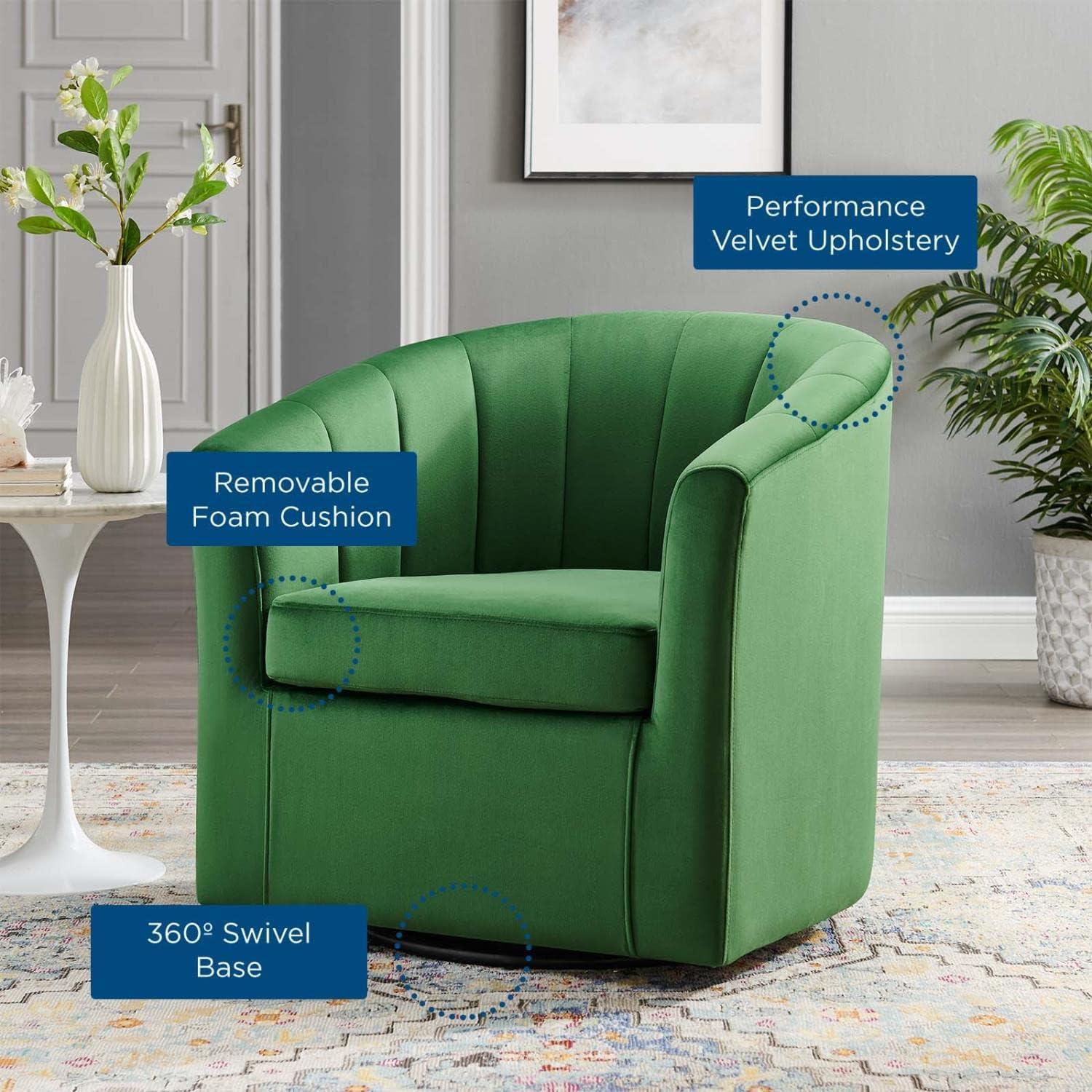 Modway Prospect Performance Velvet Swivel Armchair