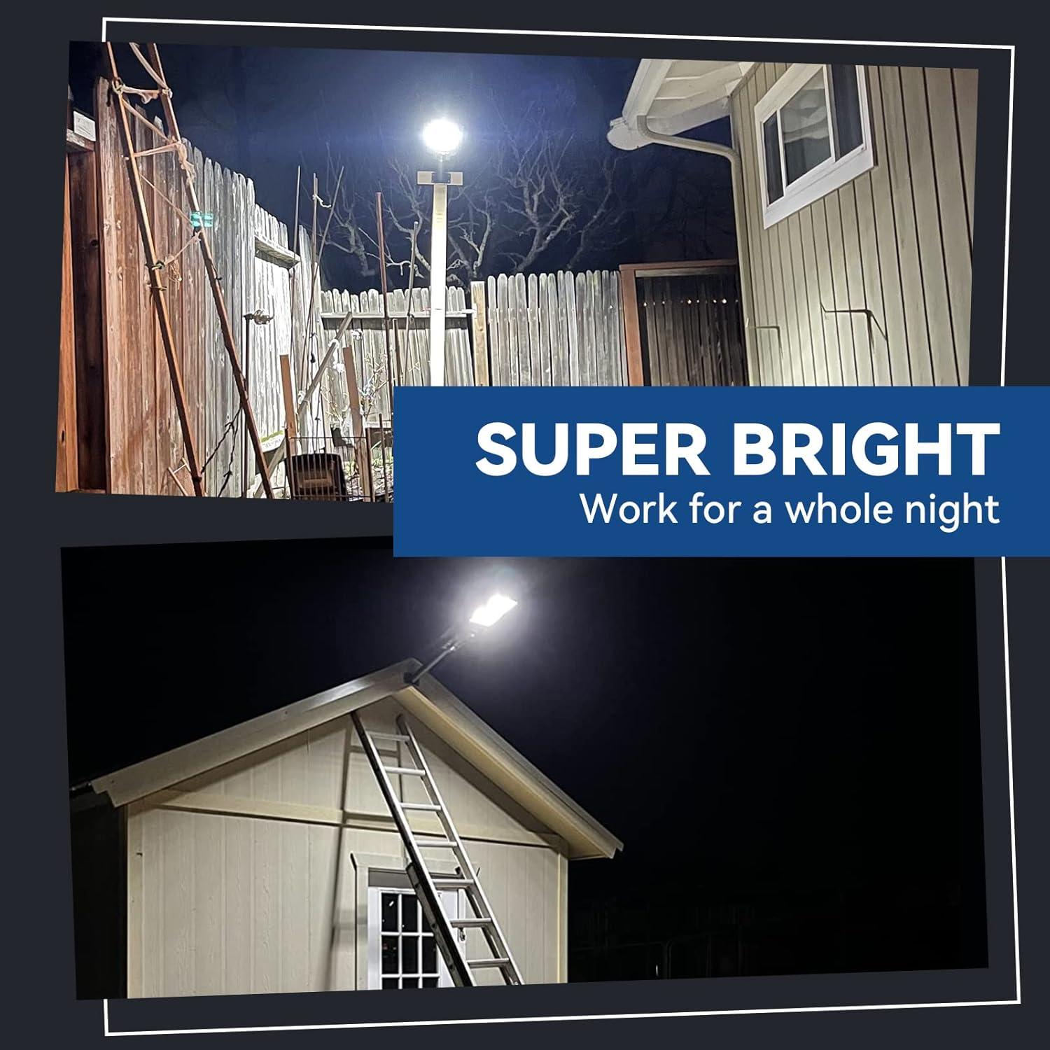 LANGY Solar Street Light 12000 Lumens,240PCS LED, 18000 mAH Battery, High Lumens LED Solar Power Street Lamp Outdoor Dusk to Dawn for Parking Lot, Yard, Garage and Garden