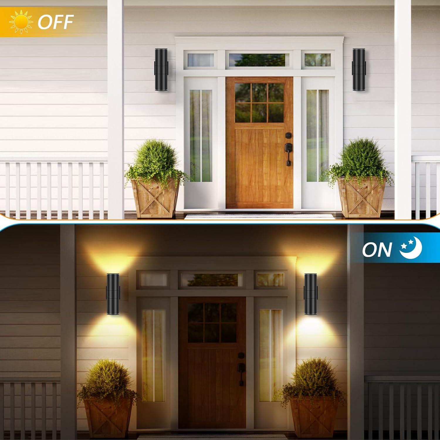 Outdoor Wall Light Fixtures: Cylinder Outdoor Wall Sconce Light - Aluminum Modern Exterior Wall Llights for Porch