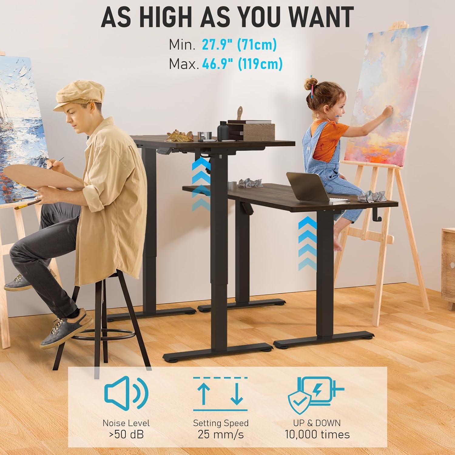 Vivo VIVO 55" x 24" Electric Sit Stand Desk, Height Adjustable Workstation (E155TB series)