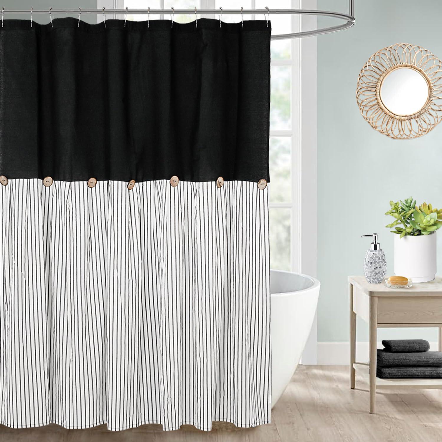 Gracie Oaks Daeb Cotton Blend Shower Curtain