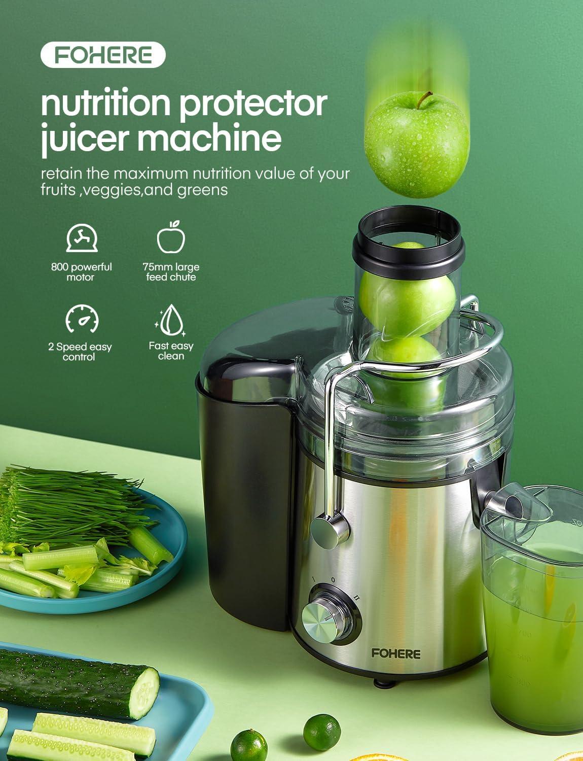 Juicer Machine 1000W,  Juice Extractor,  3" Feed Chute for Whole Fruit Vegetable, Easy to Clean