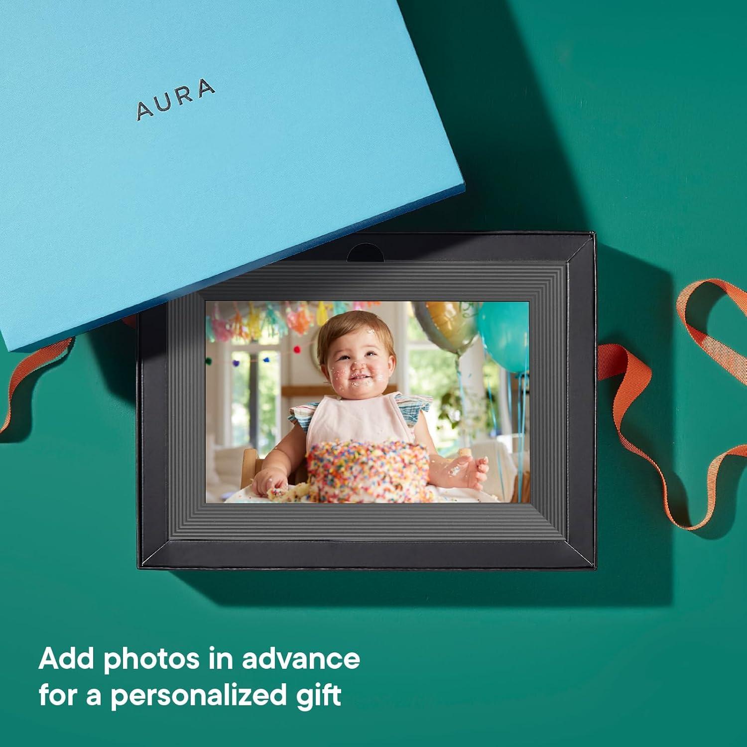 Carver by Aura Frames 10.1" HD Wi-Fi Digital Picture Frame with Free Unlimited Storage - Gravel