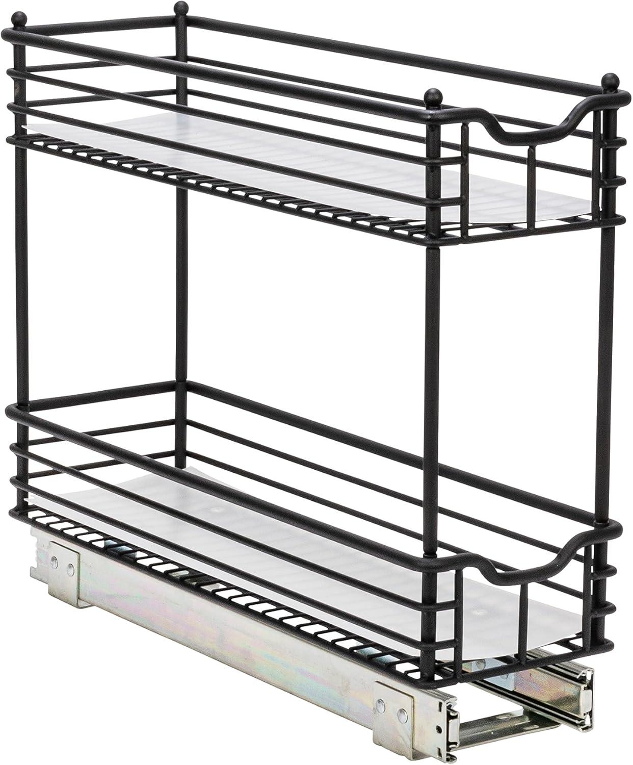 Glidez Multipurpose Steel Pull-Out/Slide-Out Storage Organizer with Plastic Liners for Under Cabinet Use, Fits Standard Size Cabinet or Shelf