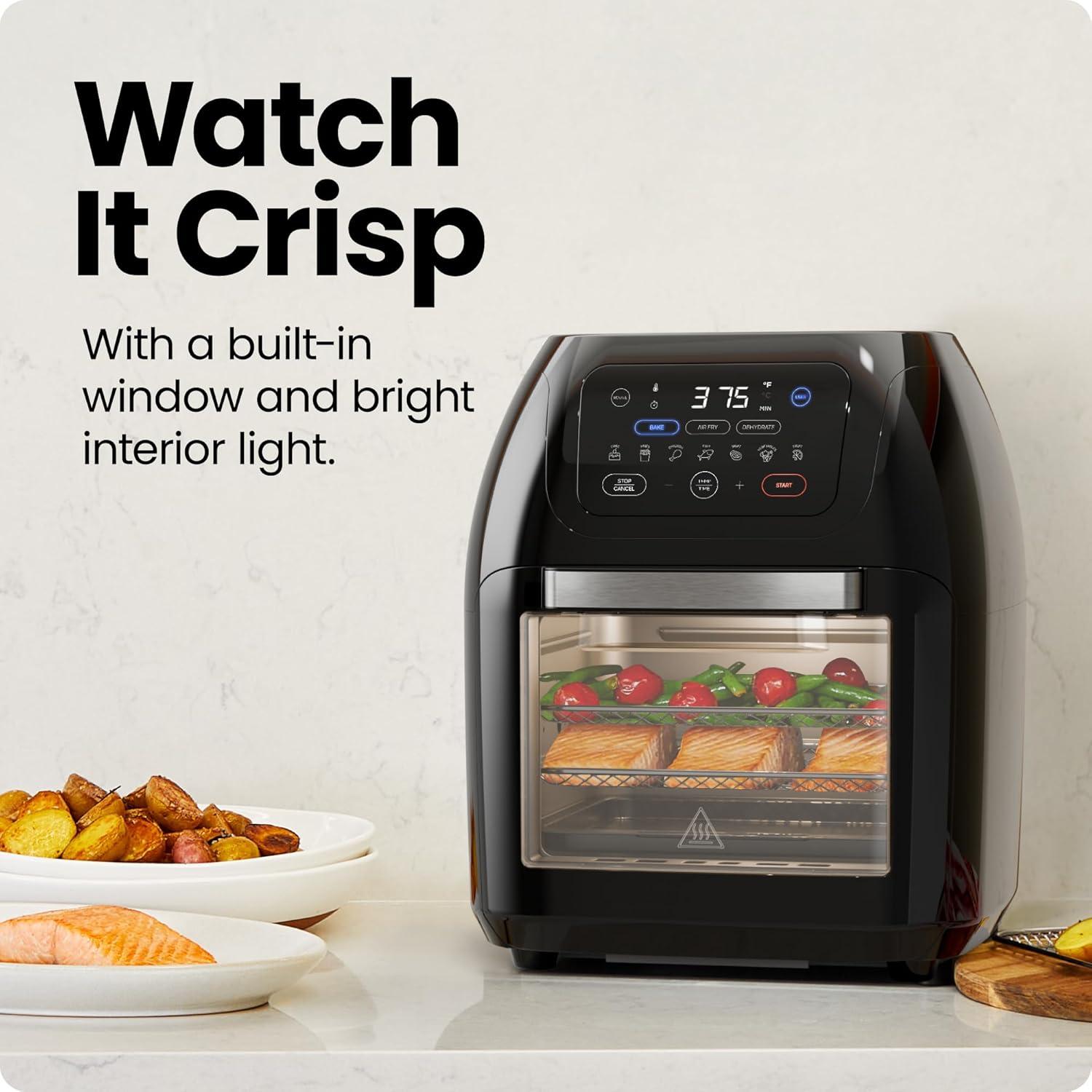 Chefman Multifunctional Digital 10 Qt. Air Fryer+ Rotisserie, Fry, Roast & Bake, 17 Presets - Black