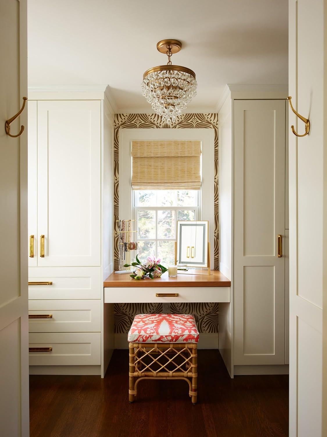 Vibrant Gold Mini Chandelier with Crystal Accents