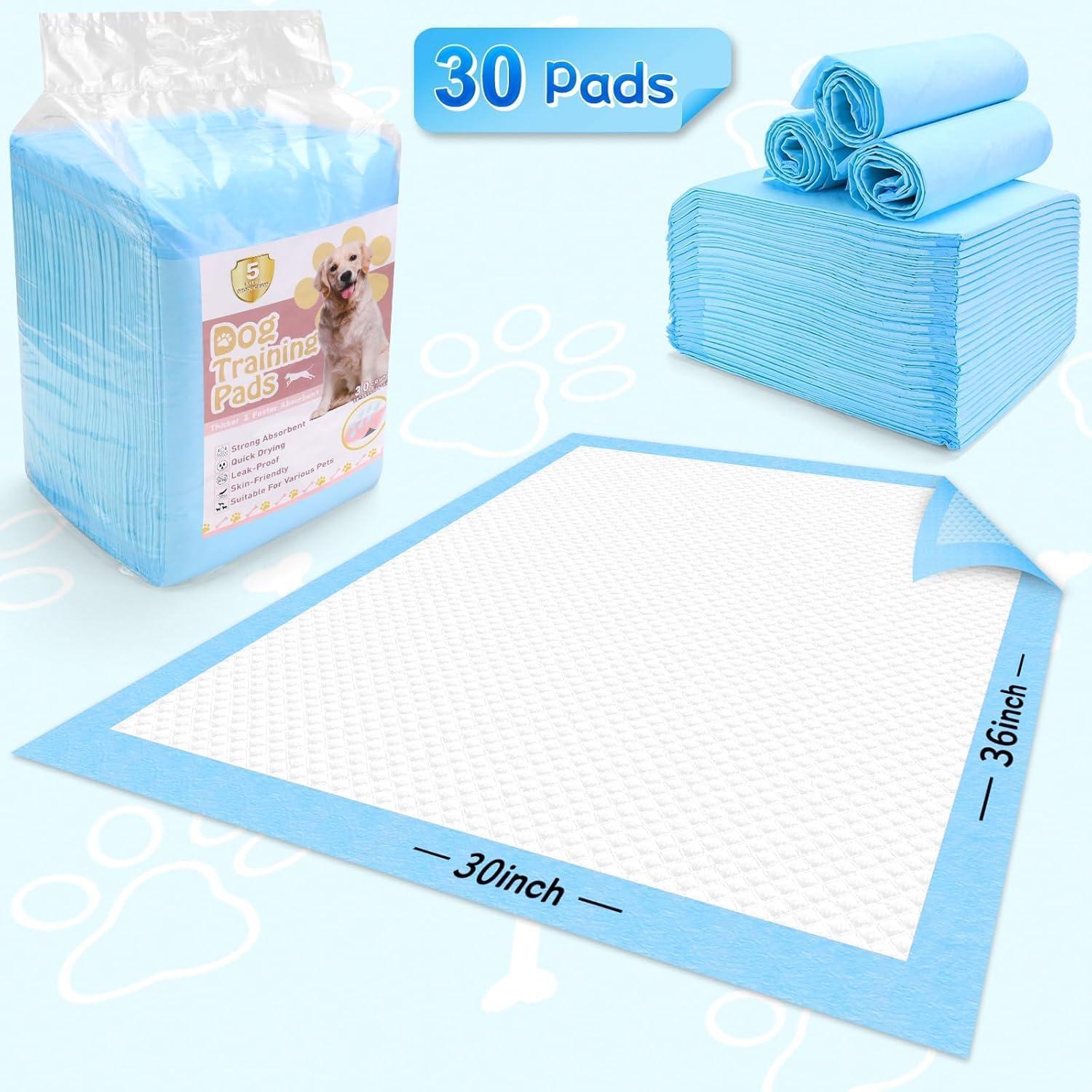 Pee Pads for Dogs - 30" X 36" Extra Large Puppy Pads XXL Potty Training Pads for Pet Wee Wee Pads Quick Absorbent Disposable Leak-Proof Pee Pads for Dogs Large Puppy Supplies - 30 Count