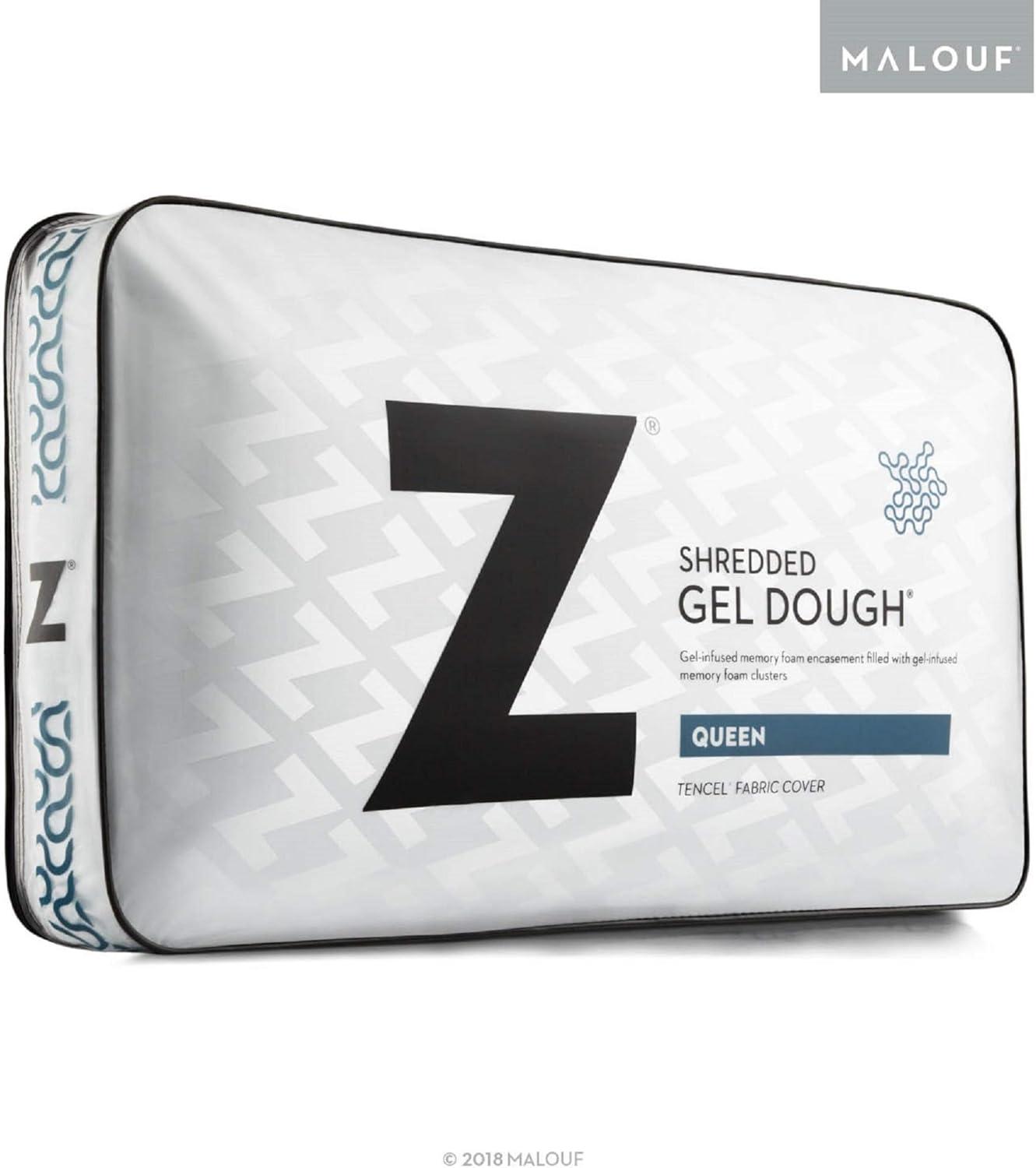 Queen White Gel-Infused Shredded Memory Foam Pillow